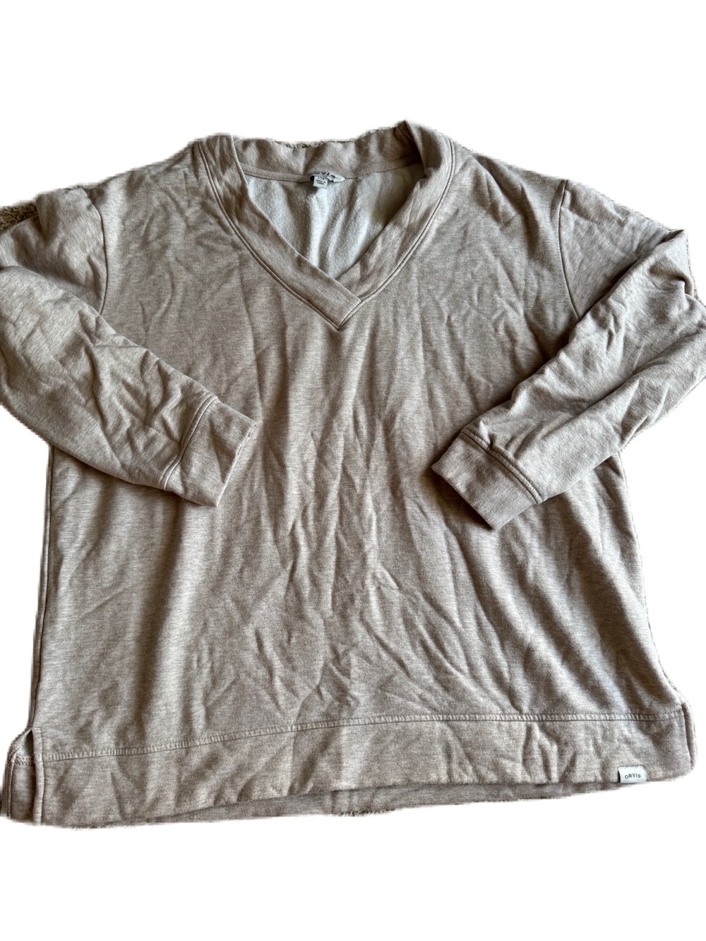 Orvis Women's V-Neck Sweater Top - Taupe